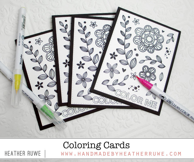 Coloring Cards - Handmade by Heather Ruwe